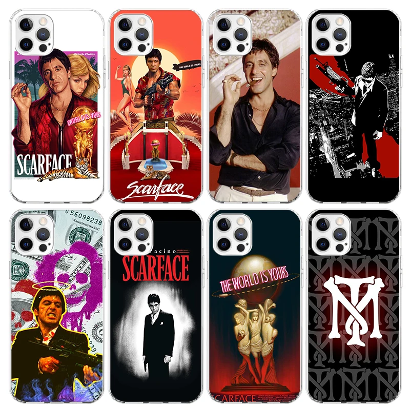 Scarface 1983 Film Al Pacino Movie Phone Case For iPhone 15 14 13 12 Mini 11 Pro Max Cover 7 Plus X XS XR 8 + SE Silicone Shell