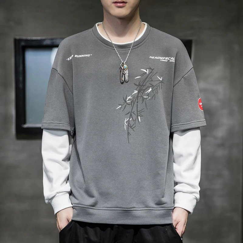 

Мужской плотный свитшот с капюшоном, круглым вырезом, свободного кроя, модный, в китайском стиле, дышащий, из полиэфирного волокна