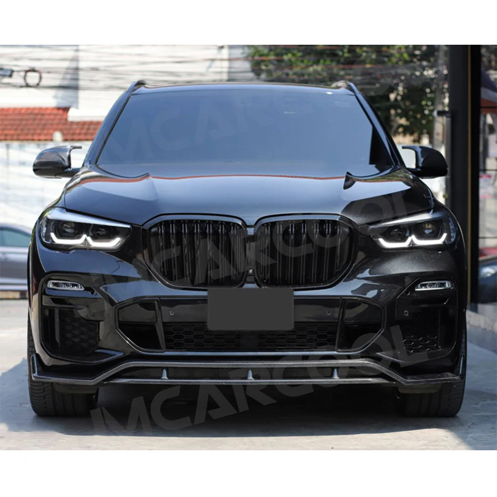 Carbon Fiber 4Pcs Front Bumper Lip Spoiler Splitter for BMW X5 G05 M sport 2019+ Car Styling