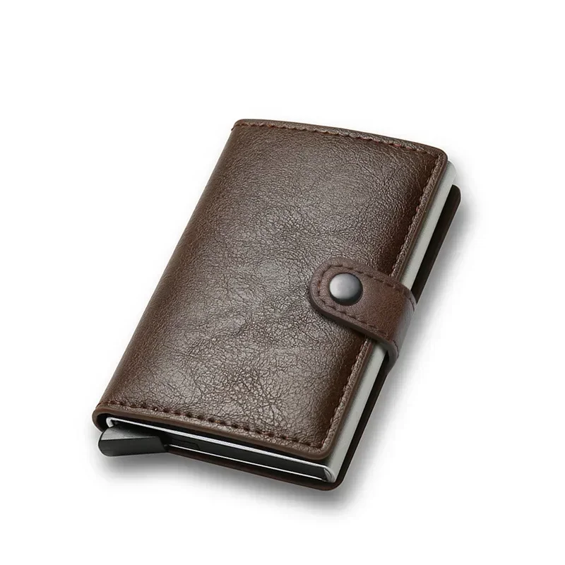 Rfid Creditcardhouder Heren Portefeuilles Luxe Kleine Slimme Portemonnee Metalen Zakelijke Mini Kaarthouder Case Dames Minimalistische Portemonnee voor Heren