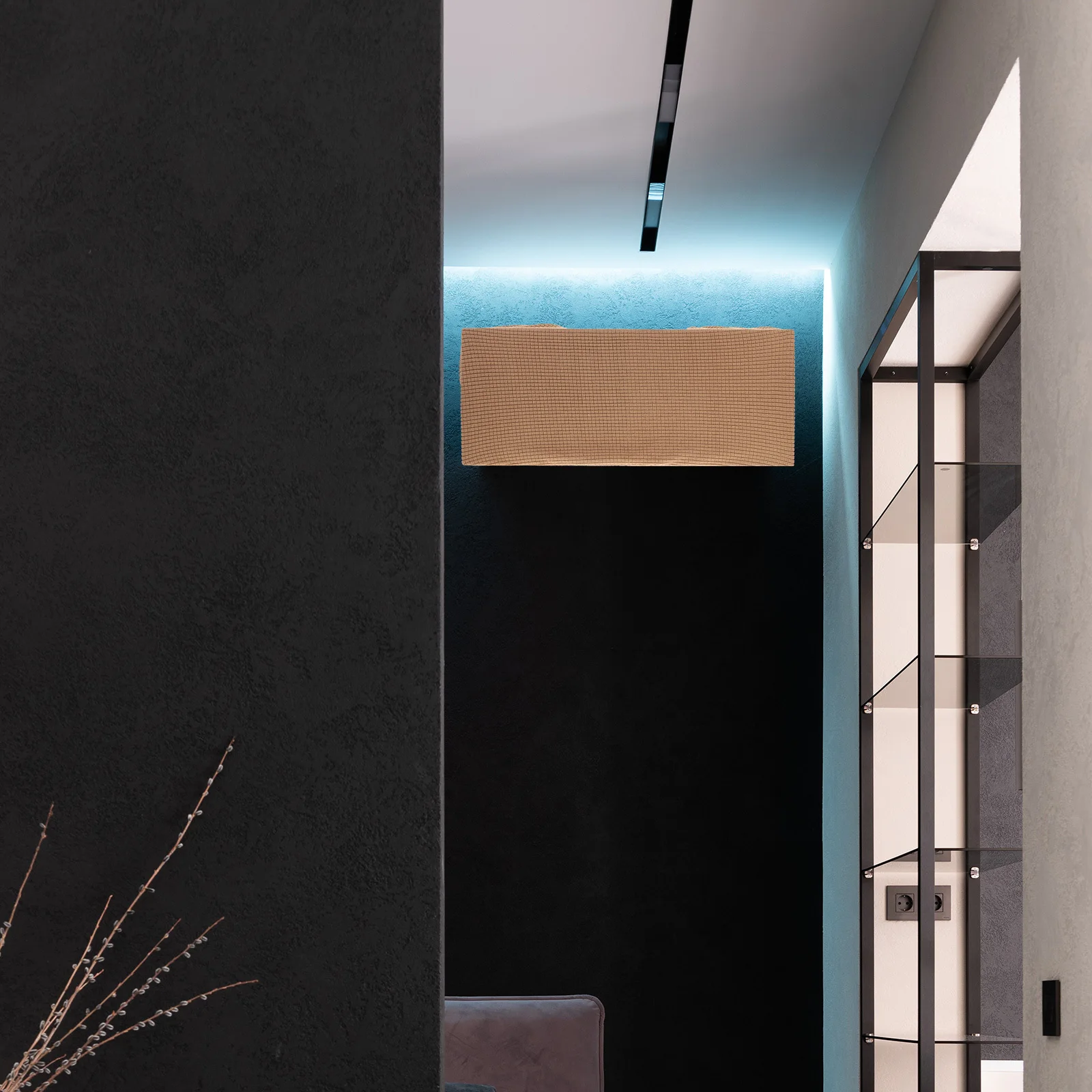 

1pc Air Conditioner Cover Anti-Dust Wall Mounted Hanging Protector Elastic Full Inclusive Cover For Ac Unit Orange Home