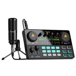 MaonoCaster AM200-S1 Audio Interface Podcast Studio Sound Card Kit with Microphone for Live Streaming Recording Youtube PC\Phone