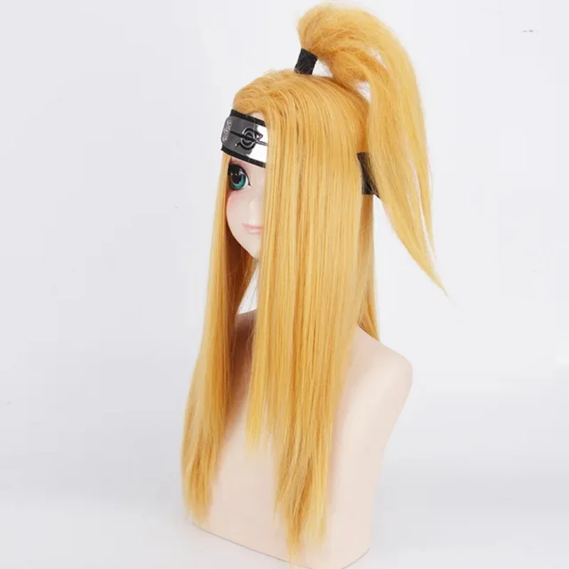 Akfacki anime cosplay parrucca Halloween Deidara cosplay parrucca per uomo donna bambini lungo oro parrucche taglio di capelli costume cosplay prop