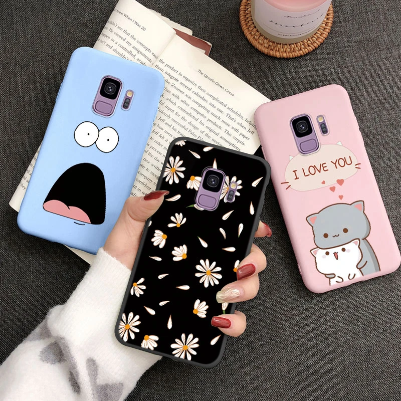 Cute Painted Cover For Samsung Galaxy S9 S 9 Plus Case Soft Cover Funda Soft Bumper For Samsung s9 S9+ S9PLUS Sunflower Coque