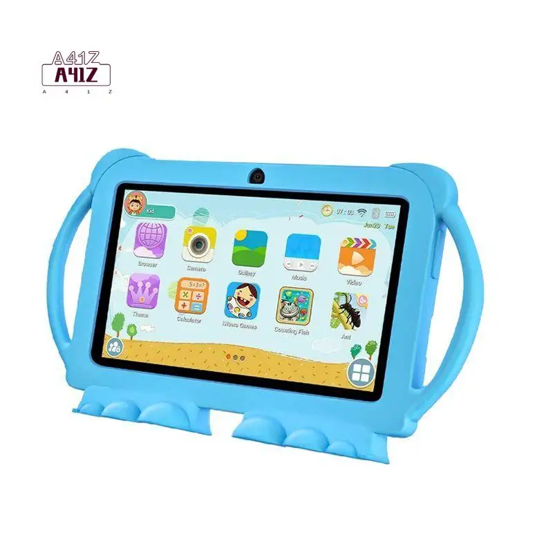 A41Z-7 Inch Kids Tablet With Cartoon Proof Case 5G Wifi Learning Education Tablet PC 4GB RAM 64GB ROM 4000Mah US Plug