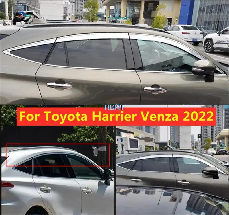 For Toyota Harrier Venza 2021 2022 Car Styling 6pcs ABS Chrome Window Visor Awnings Shelter Vent Shades Sun Rain Deflector Guard