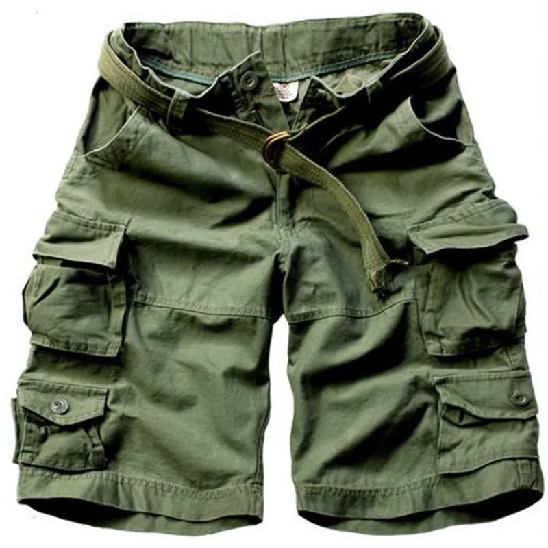 Big Size Straight Loose Multi-pockets Overalls Shorts Men Summer Outdoor Hiking Climbing Sports Camouflage Beach Short Trouser