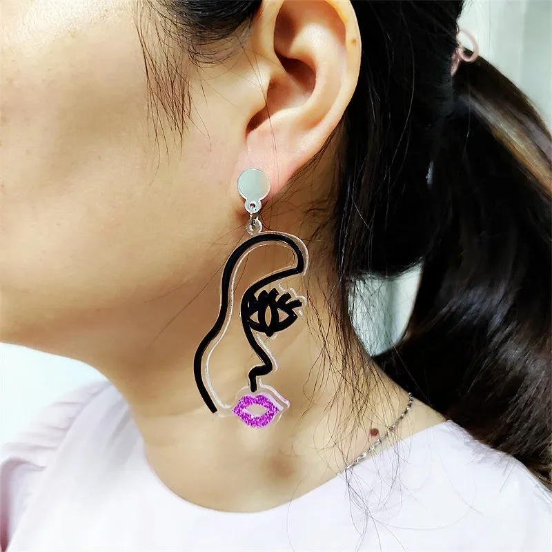 Abstraction Face Drop Earring for Women Acrylic Jewelry Fashion Accessories