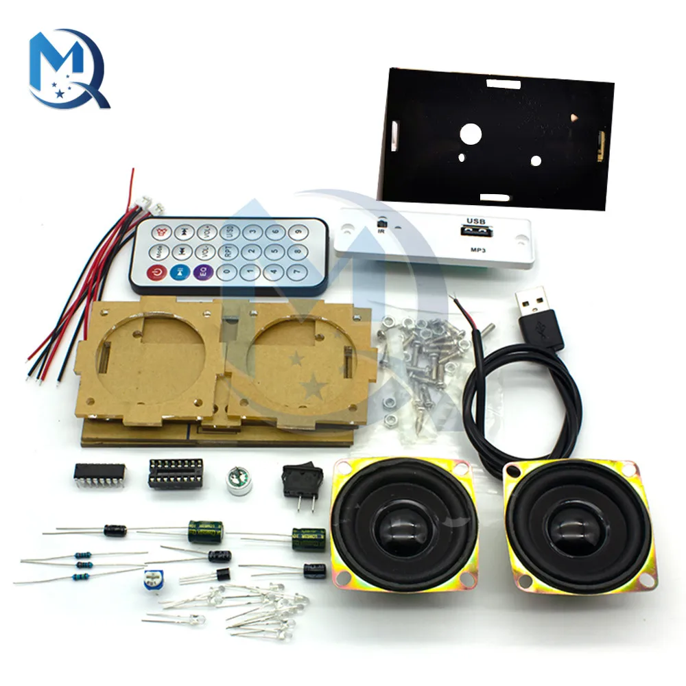 DC 4.2-5V Black Bluetooth Speaker DIY Kit 3W+3W 2 Channels Speaker Production Assembly Electronic Welding Teaching Practice Kit