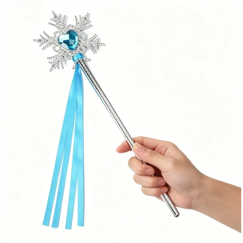 Kid Snowflake Princess Magic Wand Toy Rhinestone Accessories Multiple Colors Available For Girl Birthday Party And Festival Gift