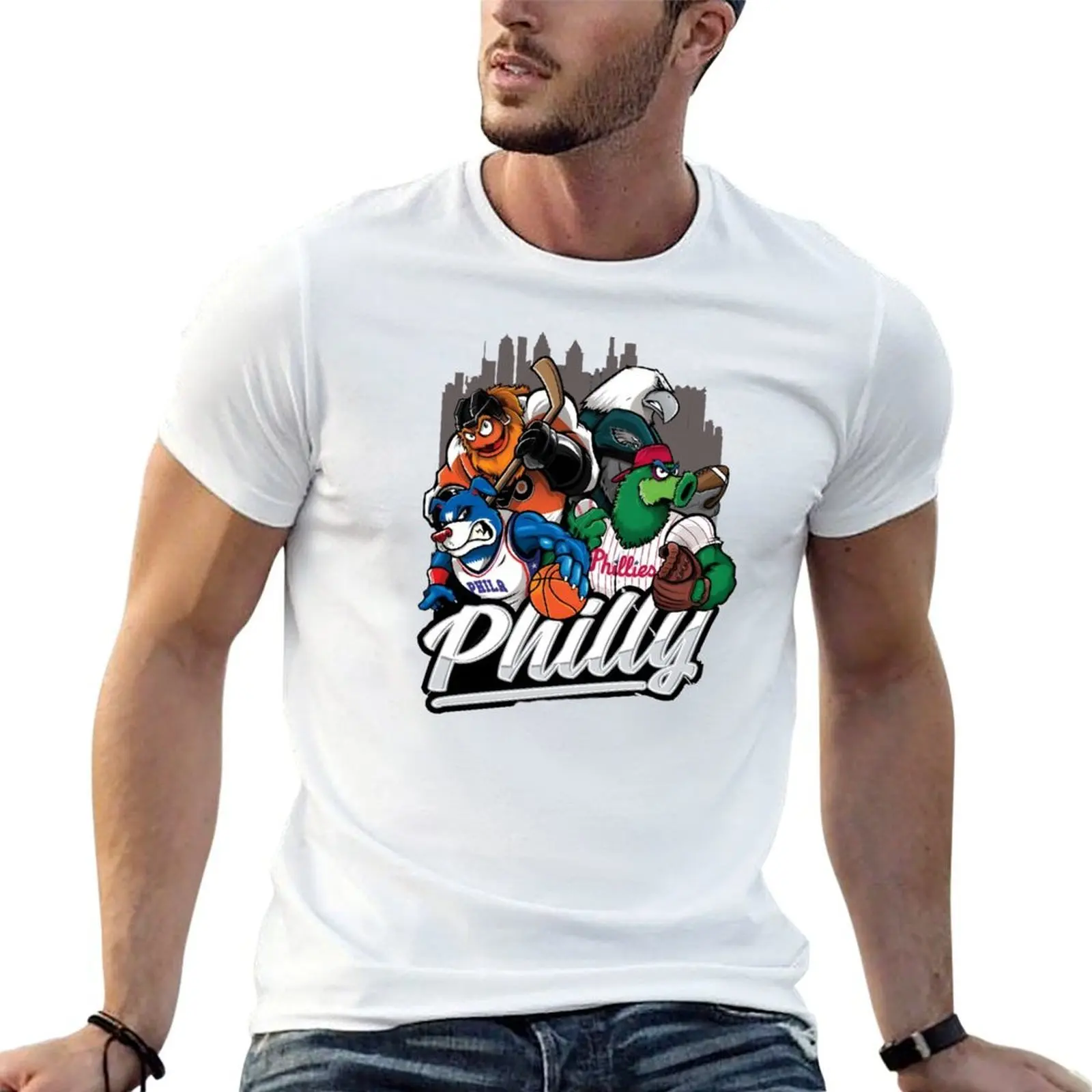NEW! City Series Philly T-Shirt man t shirt customs design your own mens big and tall t shirts