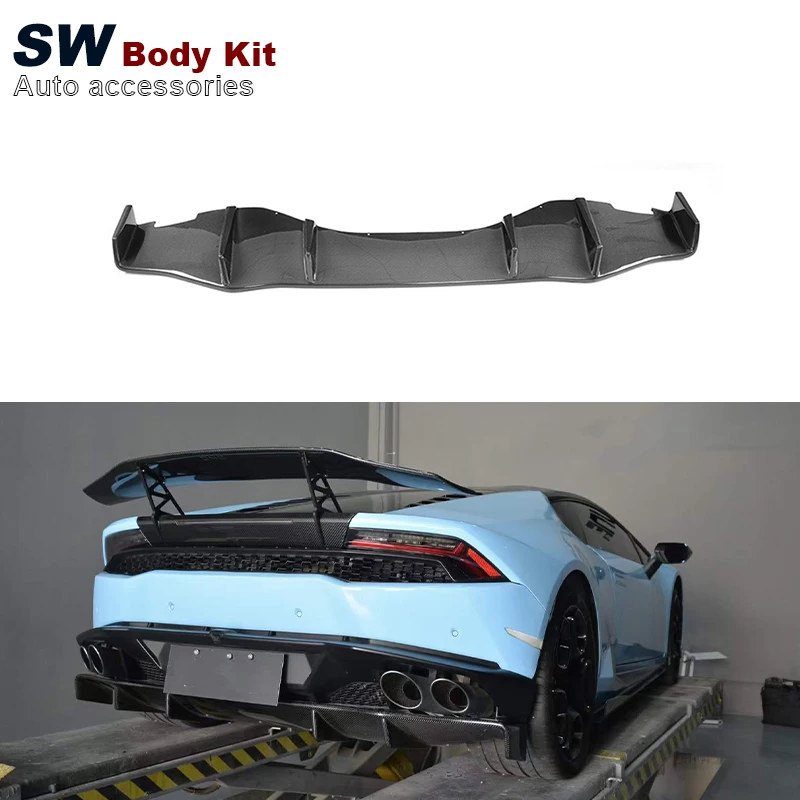 

Carbon Fiber DMC Style Huracan Rear Diffuser For Lamborghini Huracan LP580 LP610 upgrade Rear Bumper Splitter Lip Diffuser Cover