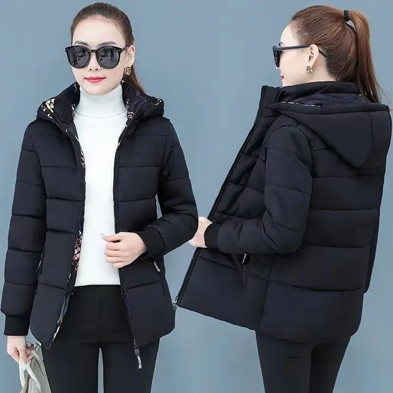 2023 Winter New Women Down Cotton Padded Coat Two Sided Tops Thickened Kept Warm  Padded Jacket Large Size Jacket