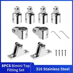 Alastin 8 Stuks Marine 316 Roestvrij Staal Bimini Top Hardware Fitting Set Dek Scharnier Kaak Glijbaan Oog Uiteinde Fitting