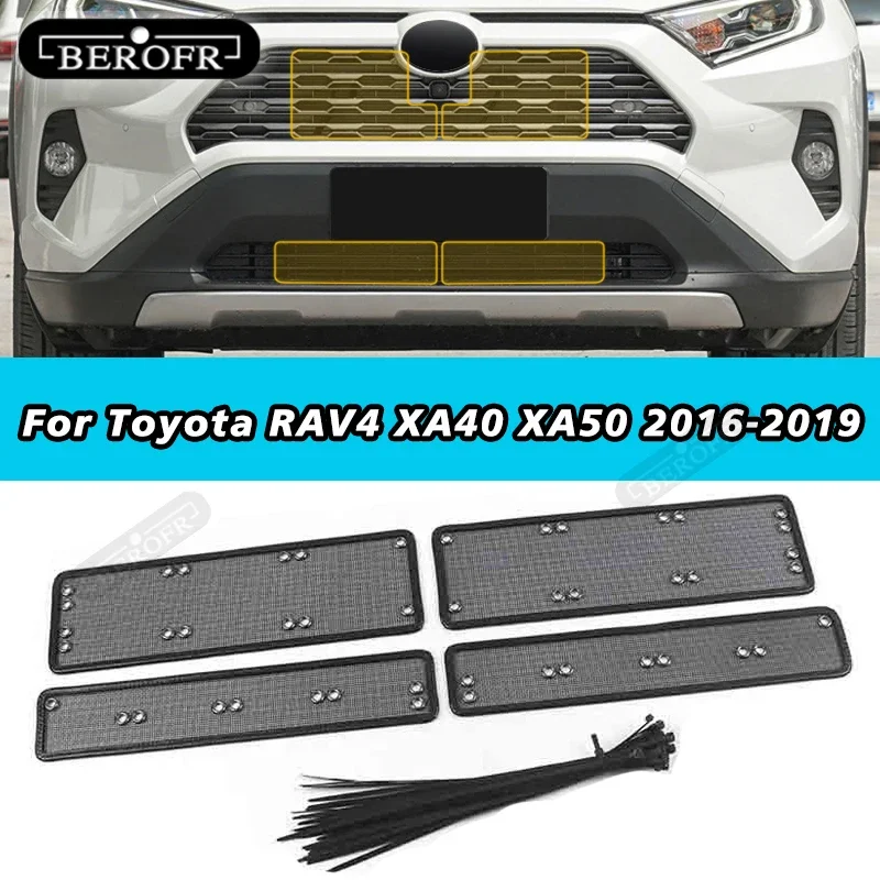 Car Insect Proof Net For Toyota RAV4 XA40 XA50 2016-2020 Water Tank Cover Racing Grid Protective Net Condenser Auto Accessories