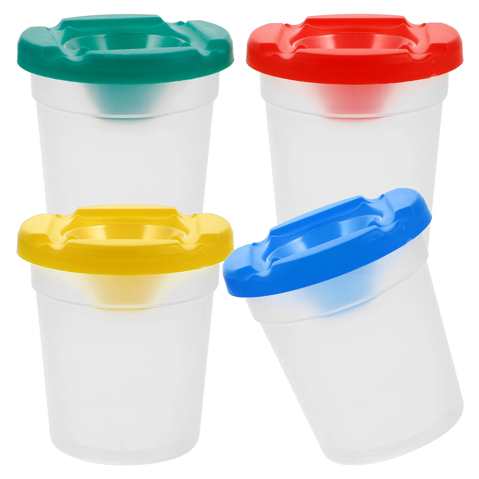 

4Pcs Rotating Brush Washing Buckets Compact Painting Brush Basins Portable Painting Pen Washers Oil Paint Wash Cup