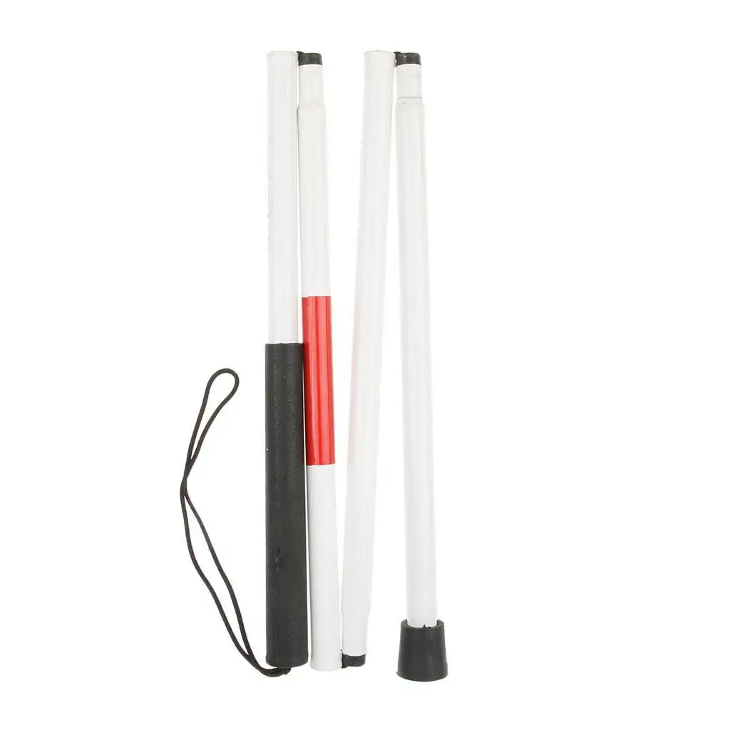 

Белая складная трость для ходьбы, портативная, для путешествий, прочная, из алюминиевого сплава, со светоотражающим дизайном