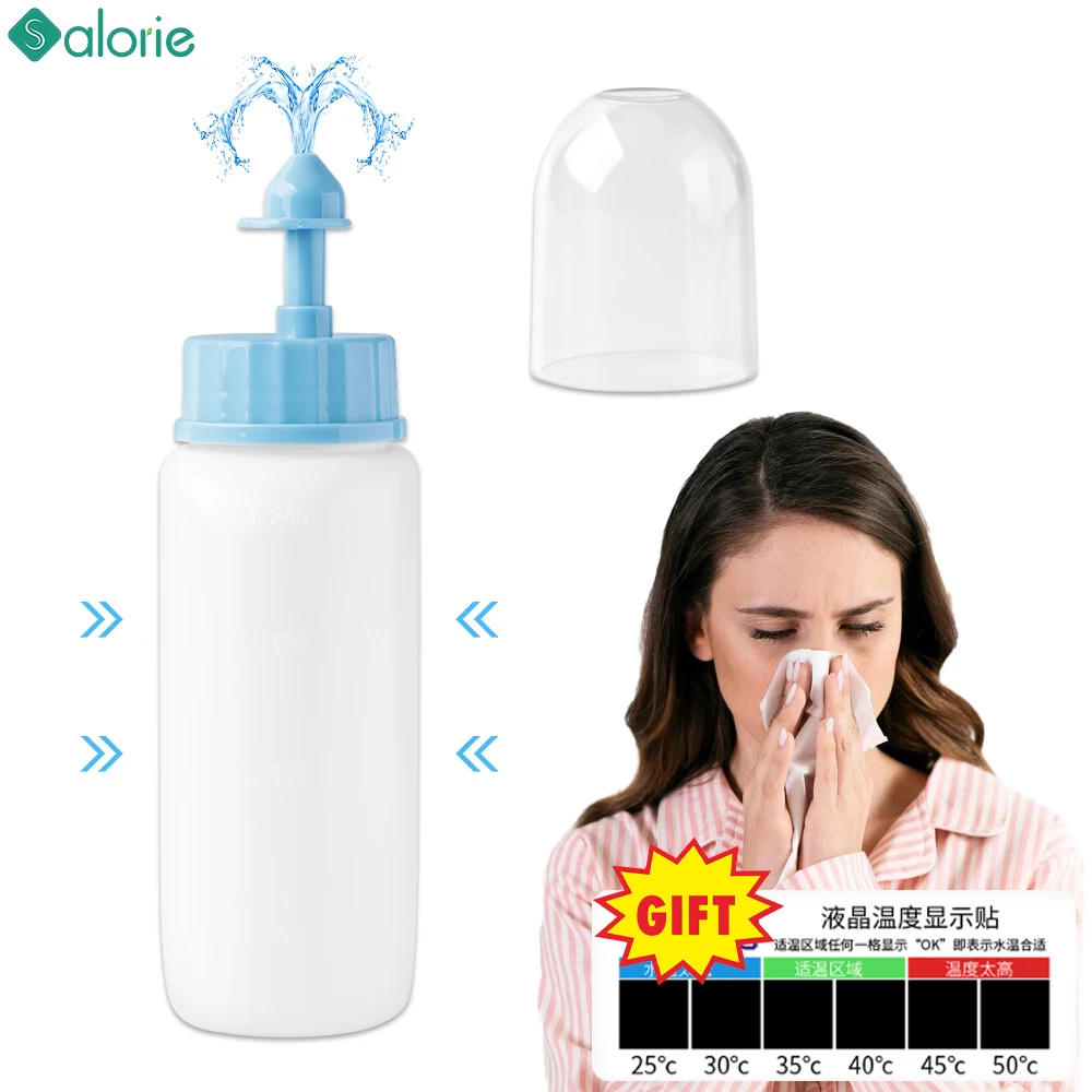 250ML Nasal Wash Neti Pot Nose Cleaner Bottle Adults Children Nasal Irrigator Nasal Wash Avoid Allergic Rhinitis Nose Care