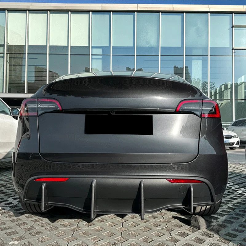 1Set Black ABS Adhesive Rear Lip Spoiler For Tesla Model Y 2017-2024 Exterior Protection Decoration Auto Mod Accessories