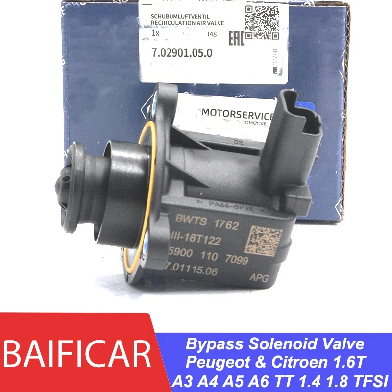 Baificar Turbocharger Bypass Diverter Cut Off Solenoid Valve 037977 For Peugeot Citroen VW Audi A3 A4 A5 A6 TT 1.4 1.8 2.0 TFSI