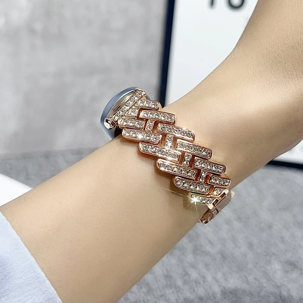 Luxury Bling Bracelet For Xiaomi Mi Smart Band 10 9 8 10Pro 9Pro 8Pro Diamond Shining Metal Strap For Redmi Smart Band 4 5 - Image 4