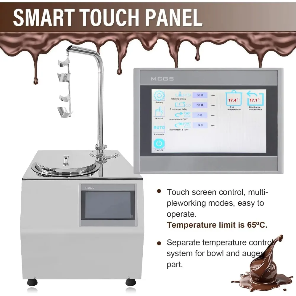 ماكينة ذوبان الشوكولاتة الصغيرة المكتبية 30 كجم الأكثر مبيعًا، ماكينة تقسية الشوكولاتة المطلية بطاولة تهتز 5 كجم #3