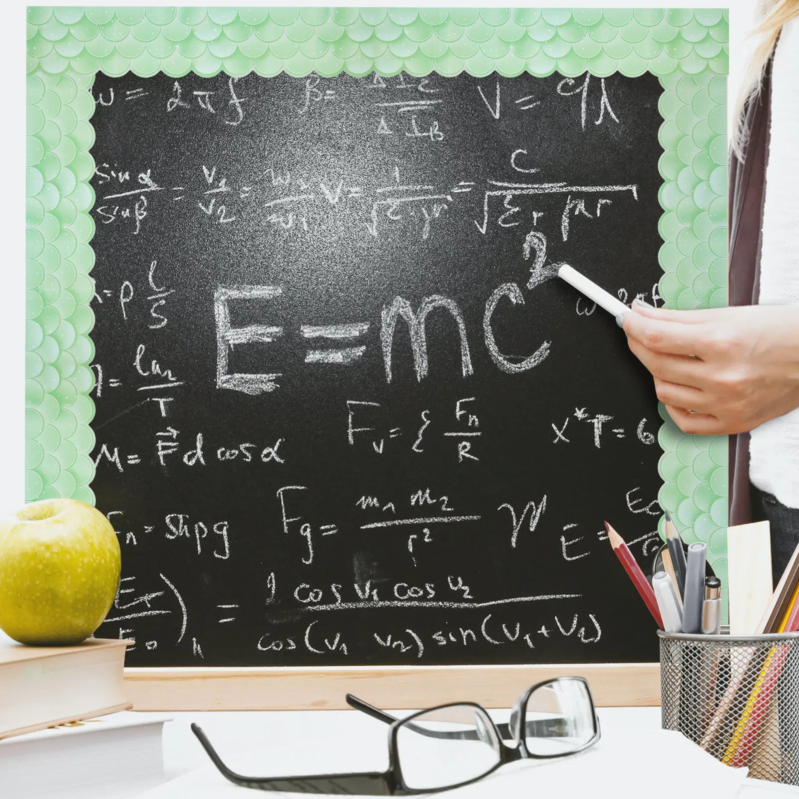 

Декоративная наклейка с волнообразным узором, 1 рулон, для оформления досок объявлений, стен, классных комнат, визуальных дисплеев