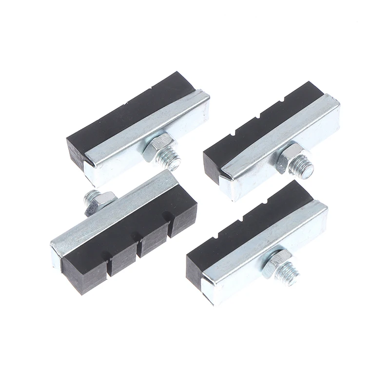 Pastillas de freno de goma para bicicleta clásica, pinza de freno en V, soporte para zapatos de frenado, 4 piezas
