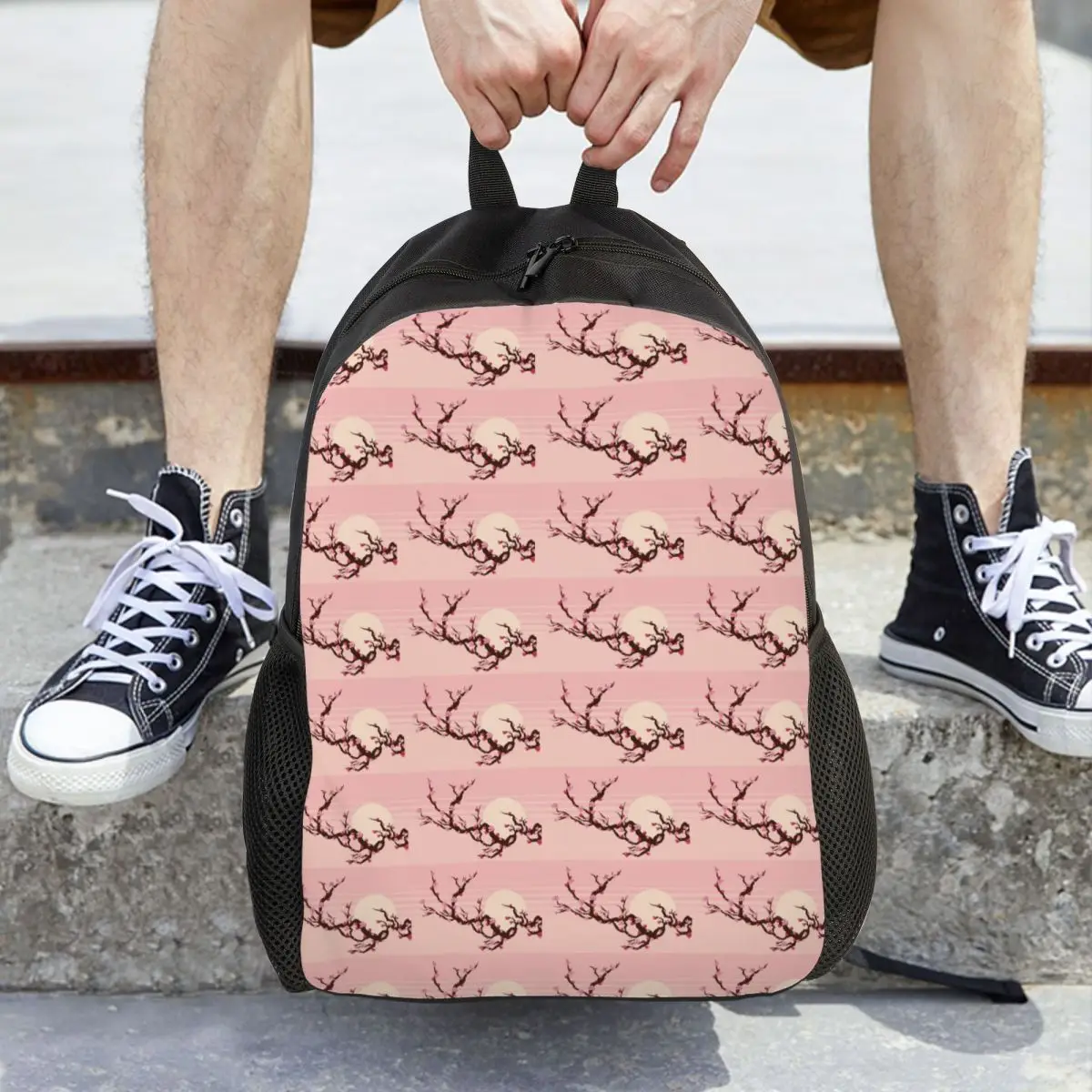 

Japanese Cherry Blossom Pattern Backpack Hot Sale Daypack Large Capacity Children BookBag School Bag Shoulder Bags for Men Women