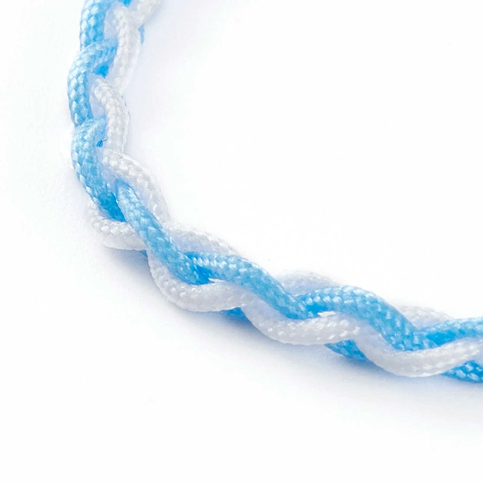 30pcs Adjustable Two Tone Nylon Cord Braided Bracelets Light Sky Blue  for Making DIY Bracelet Craft Accessories