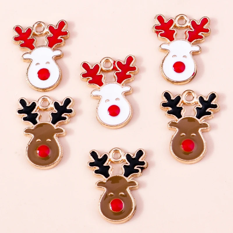 Duarte 20 Teile/los Cartoon Tier Charms Emaille Weihnachten Hirsch Charms Anhänger für Schmuck Machen Halskette Ohrringe DIY Handwerk Geschenk – Detail 5