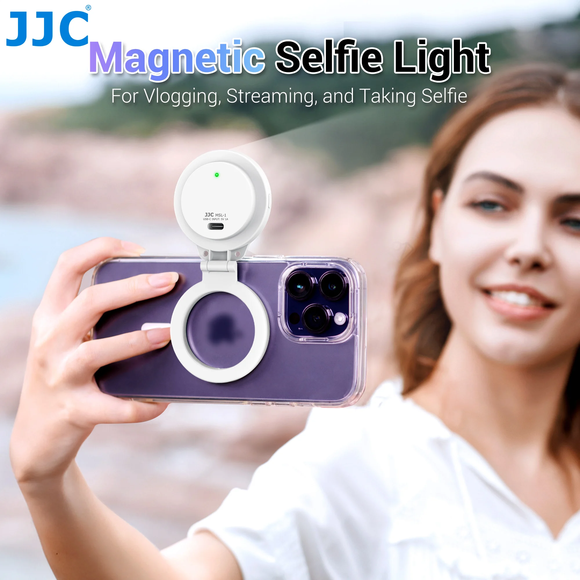 Magnetic Led Selfie Fill Light Mini Portable with USB for Magsafe Iphone 15 14 13 Pro Max Android Video Light for Makeup Vlog