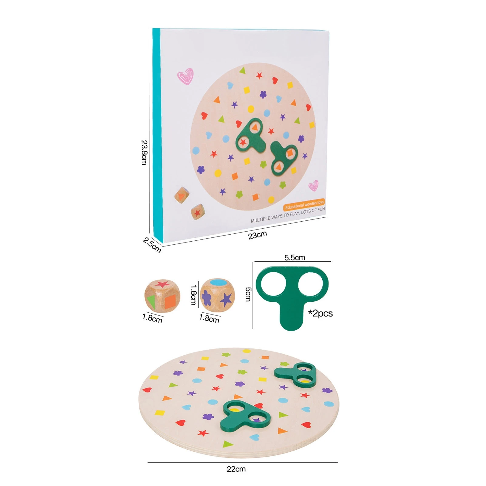 Shape Matching Toys Wooden Hand Eye Coordination Interactive Round Finding Game for Toddlers