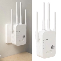 2 in 1 WiFi Extender 2.4Ghz Internet Booster 4 Antenna Wifi Router Wireless Signal Repeater Amplifier Wide Coverage 300Mbps