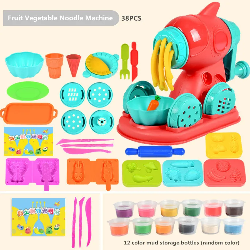 Machine à nouilles à la crème glacée faite à la main pour enfants, jouets de bricolage créatifs, jouets exécutifs de ticine, cadeau de créateurs colorés, outil de moule, maison de jeu