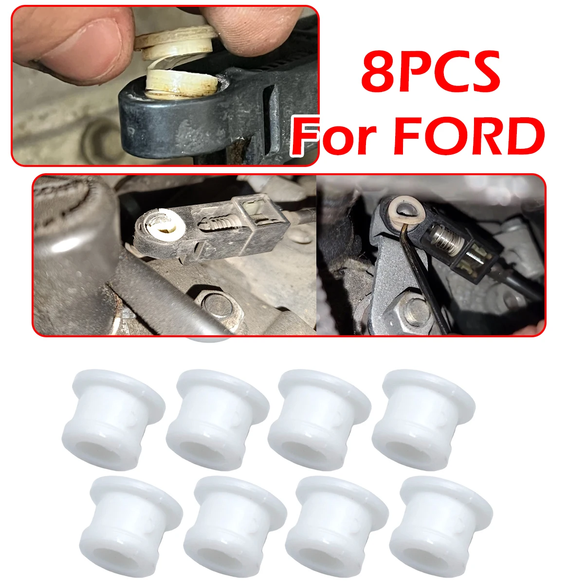 

8PC For ford Mondeo Fusion Focus MK3 Kuga Gearbox Shifter Cable Bushing AT Gear End Sleeve Fi Grommet Repair Kit Accessories