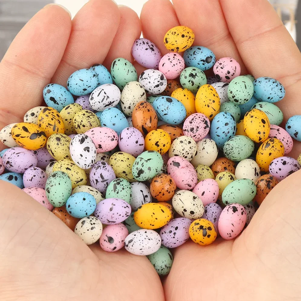 10pcs Mini Easter Eggs Spotted Pigeon Egg Speckled Bird Eggs Cute Simulation Kawaii DIY Resin Accessories Decoration Ornament
