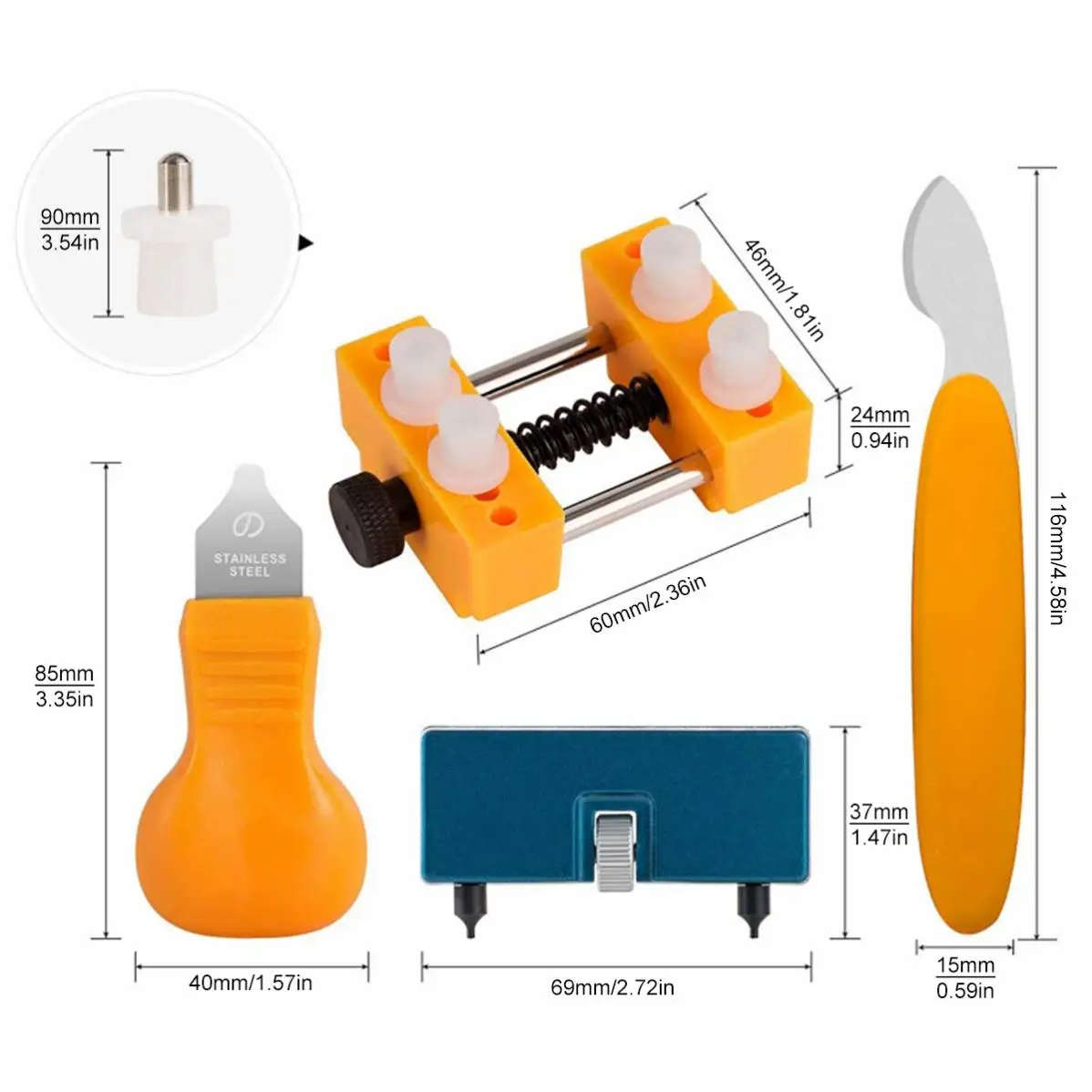 Stainless Steel Adjustable Back Case Opener Watch Repair Kit for Cover Remover Screw / Watchmaker Open Battery Change Tools