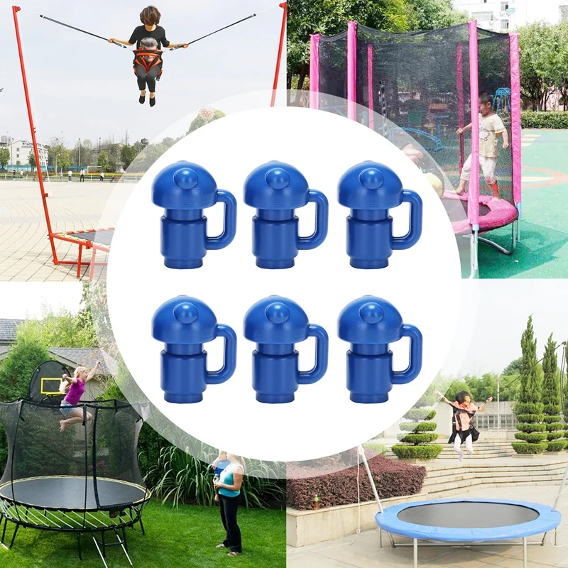 6Pcs Trampoline Pole Caps Enclosure Safety Caps For Trampoline Net Fiber Glass Or Metal Rings