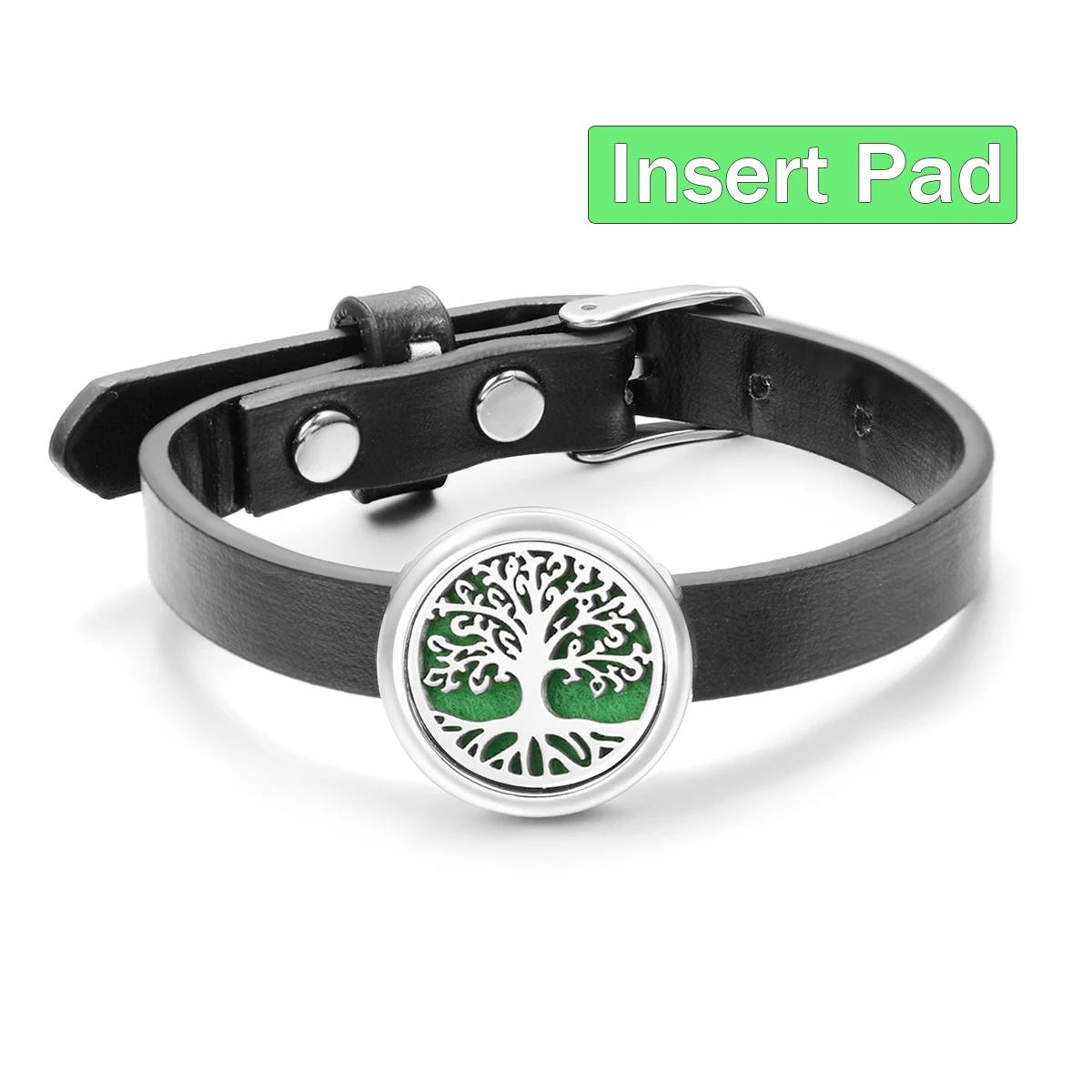 Insert Gasket Aromatherapy Essential Oil Diffuser Women Bracelet Tree of Life Leather Wristband Perfume Lockets Trendy Jewelry