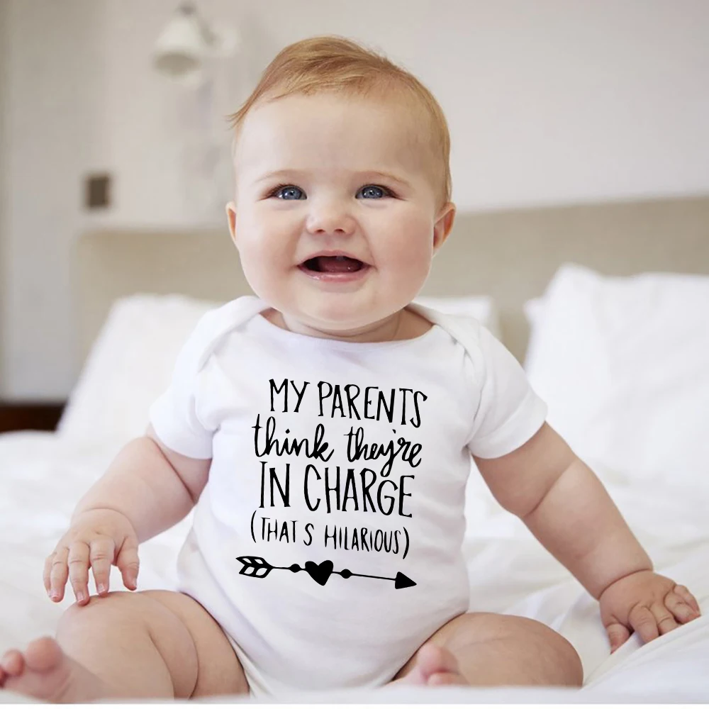 My Parents Think They're In Charge That s Hilarious Baby Boy Bodysuit Grandparents Gift Funny Baby Girl Clothes Cotton Onesies