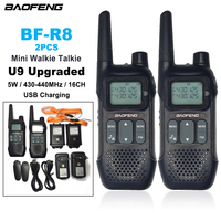 BF-R8 BAOFENG Mini Walkie Talkie U9 Upgraded Portable Two Way Radios  5W 430-440MHz 1500mAh USB Charging Communicator Receiver