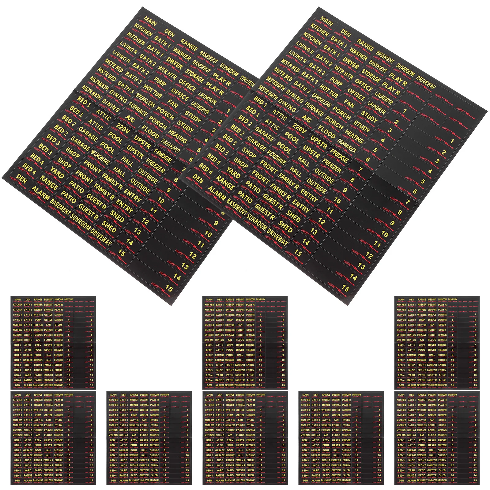 

10 Sheets Circuit Breaker Labels Breaker Box Stickers Electric Panel Identify Sticker Self-Adhesive Waterproof For Home