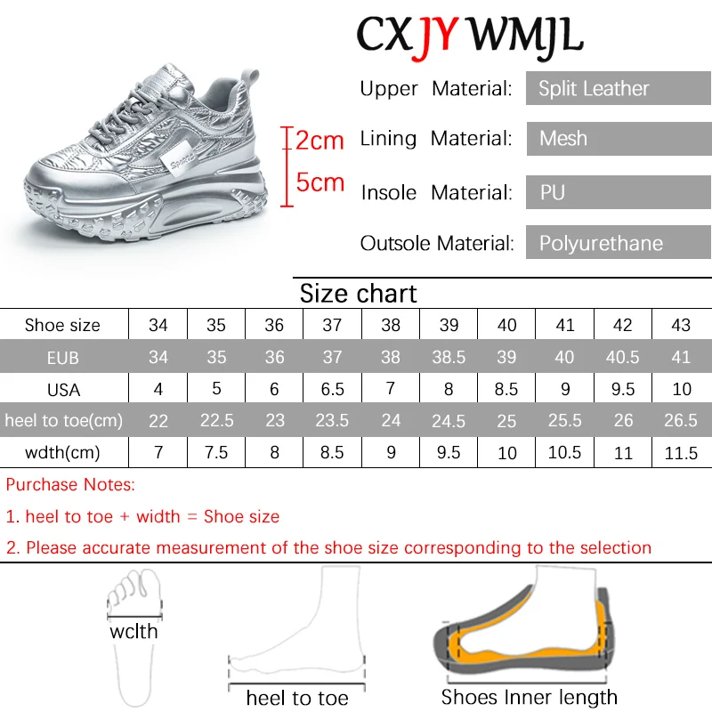 CXJYWMJL Genuine Leather Women Platform Sneakers Spring Wedgies Casual Vulcanized Shoes Ladies Thick Bottom Retro Sneakers White