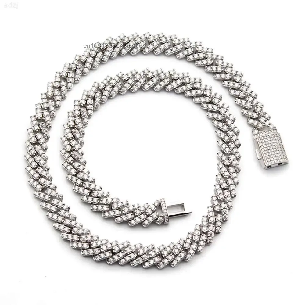 

10k Real Gold White Gold Chilled Moissanite Jewelry Vvs1 Moissanite Diamond 10mm Moissanite Cuban Chain
