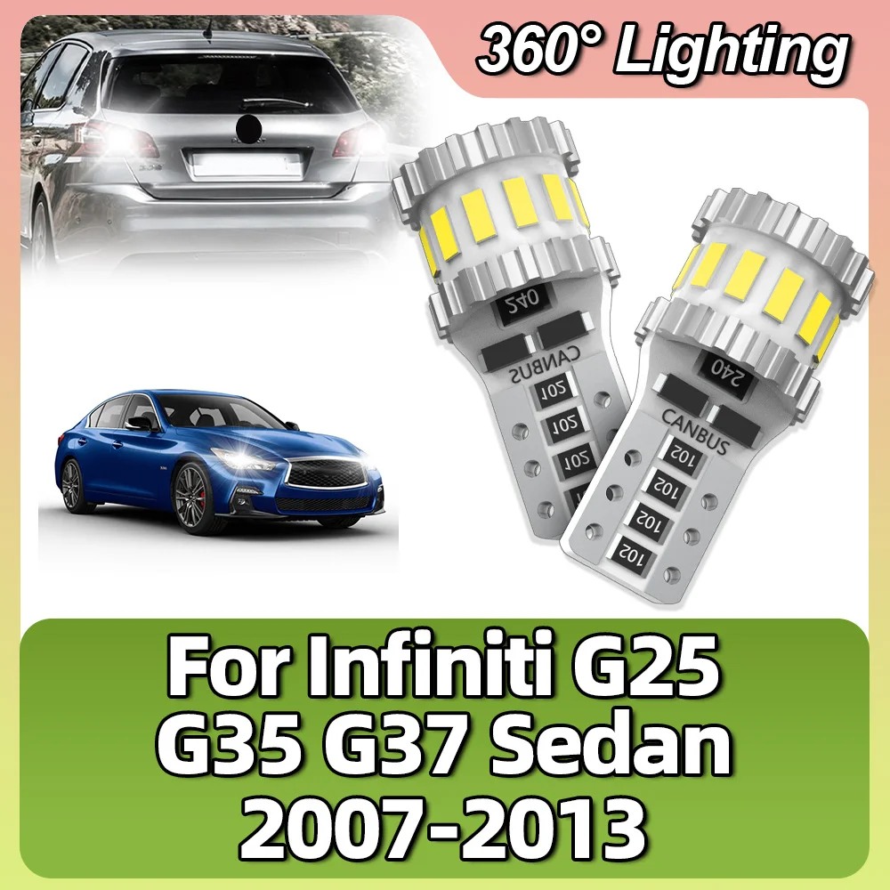 

For Infiniti G25 G35 G37 Sedan 2007 2008 2009 2010 2011 2012 2013 LED W5W T10 194 CANBUS Parking Wedge Clearance License Lights