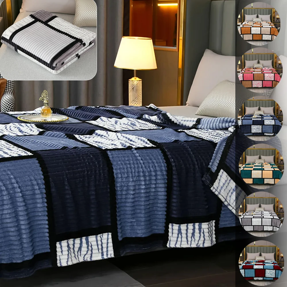 

Soft Blankets Plaid Throw Blankets Breathable Fluffy Sheets Fleece Casual Office Milk Velvet Blanket Покрывало На Кровать 캠핑 담요