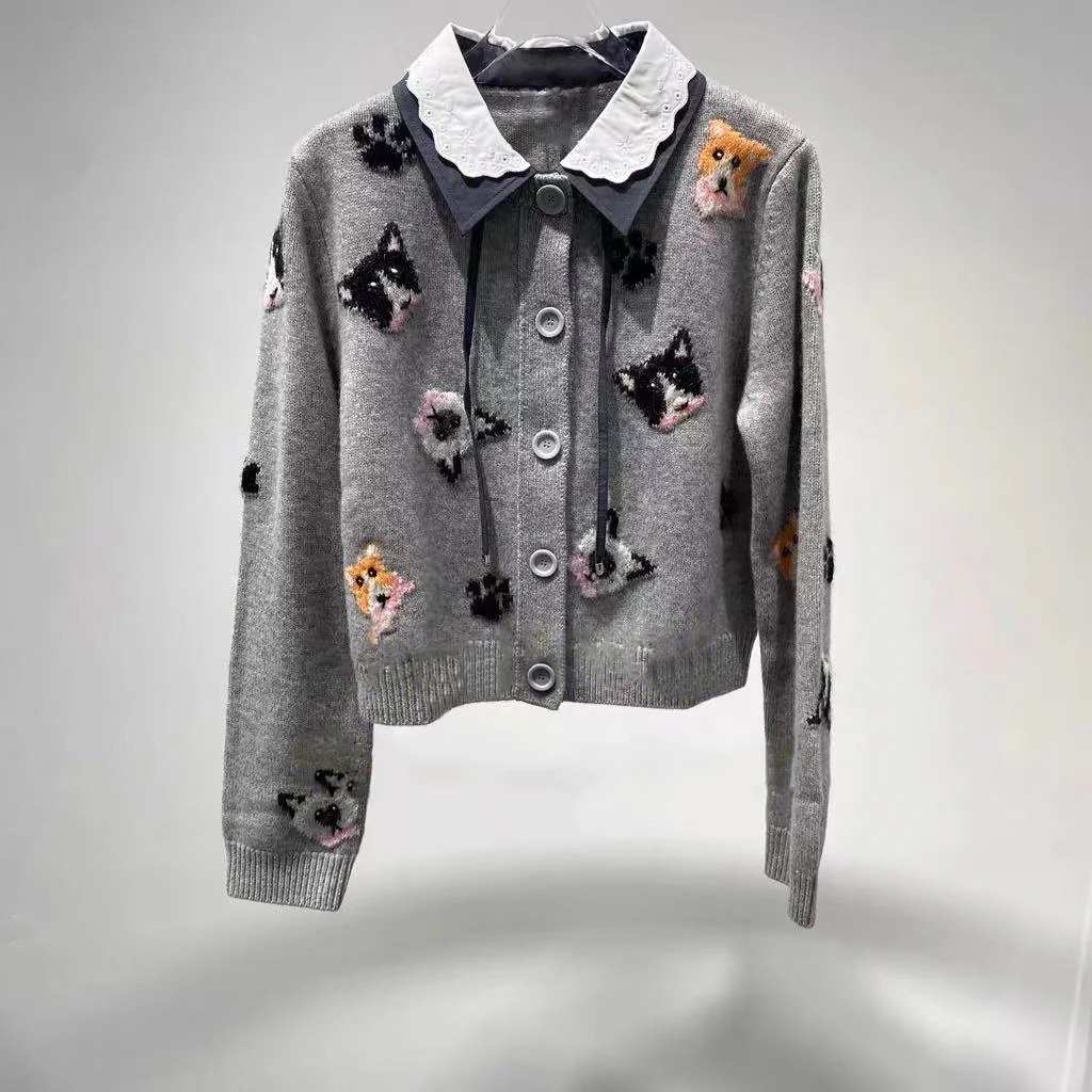 

Модный вязаный комплект: свитер и юбка с высокой талией, повседневный, средней плотности, с длинными рукавами, осенняя одежда для женщин