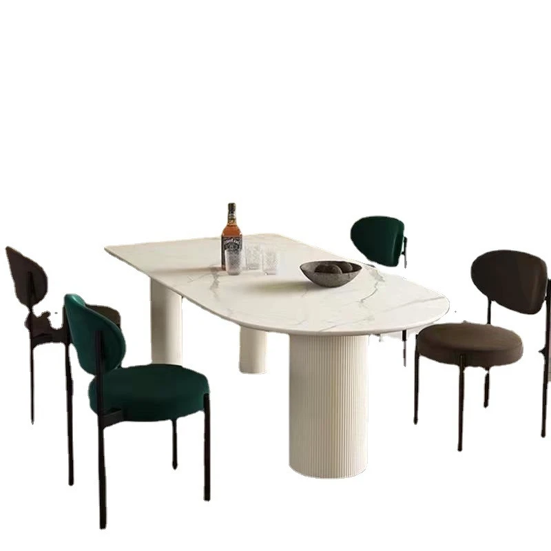 

Island table integrated household, Nordic light luxury pine log semicircle