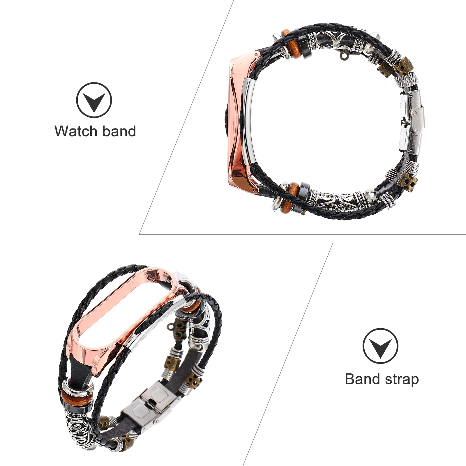 

Vintage Style Metal Buckle Diy Watch Strap Compatible With Xiaomi 5 5Nfc Replacement Wristband For Smart Band Gift